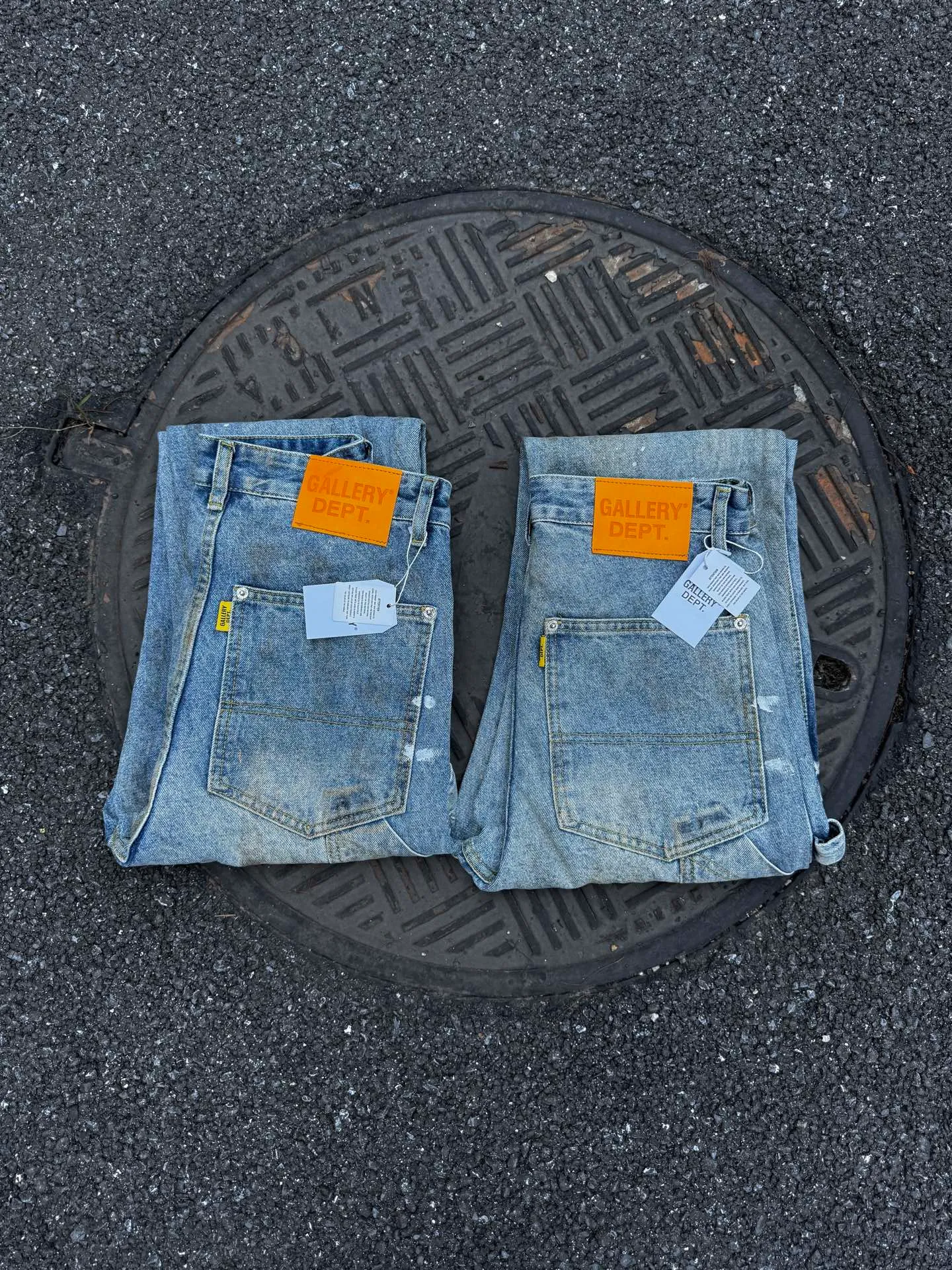 P260💰G97 GALLERY DEPT. Logging retro old stained ink denim bell bottoms washed jeans Size: 28 30 32 34 36